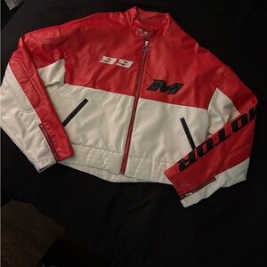 Red and White Motorcycle Jacket🎸